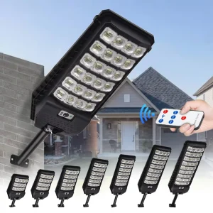 Solar Street Light with Wide-Angle Motion Sensor for Parking Lots, Yards, and Outdoor Home Lighting