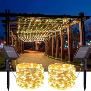 Solar String Lights Outdoor Waterproof Lights with 8 Modes Memory Auto On Off for Outside Tree Garden Yard Patio Wedding Decor