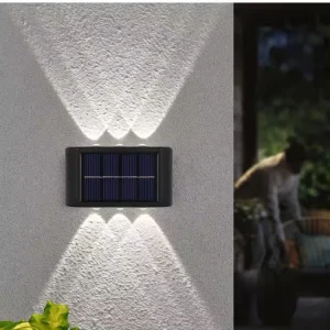 Solar Wall Lamp Outdoor 6LED IP65 Waterproof Warm White Luminous Landscape Balcony Yard Garden Decoration Lights 8 Hours