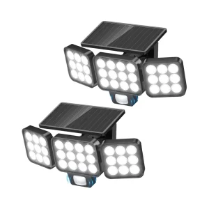 Solar Wall Lamps Bright Flood Light Glass Panel Motion Sensor LED Security Solar Garden Lights for Home Outdoor Wall Lighting