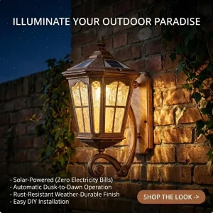 Solar Wall Light Solar Powered IP65 Waterproof Aluminum Retro Style Outdoor Wall Lamp for Garden Villa Exterior Balcony Gate