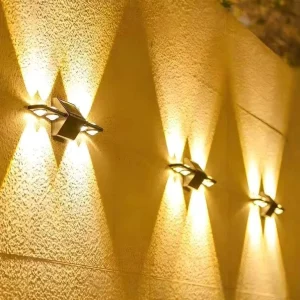Solar Wall Lights Outdoor Split Design 8 Led Polysilicon Warm White Light IP65 Waterproof Garden Lamps