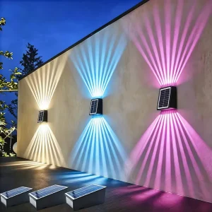 Solar Wall Lights up and Down IP65 Outdoor Waterproof Exterior Sconces Wall Lighting for Outside House Garden Yard Garage Porch