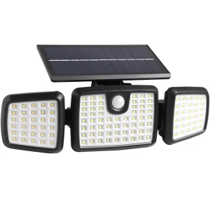 Solar Wall Mounted LED Garden Lamp Human Body Induction Four Sided Strong Light Lighting Outdoor Use