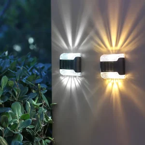 Solar Waterproof Wall Lamp Up and Down Fence Decor Wall Stair Light Outdoor Solar Light for Deck and Step