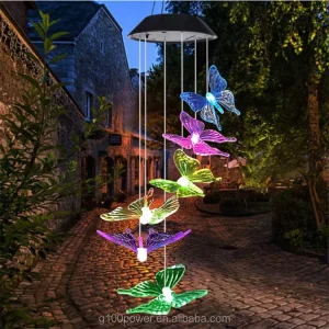 Solar Wind Chime LED Changing Lights Waterproof Butterfly WindChime for Home Party Night Outdoor Garden Yard Decor Gift