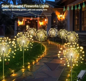Solar powered Fireworks Lamp Outdoor Waterproof Courtyard Landscape Lamp Garden Lawn Lamp