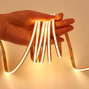 Solder-Free Free-Cutting 12V 24V 8mm CRI 90 528LED/m High-Density Dot-Free Flexible COB LED Strip Light