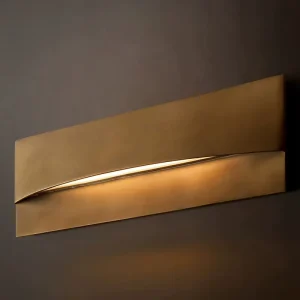 Solid Brass Linear Wall Sconce Modern Minimalist LED Wall Light for Bedroom Bathroom Hallway Custom Lighting Supplier