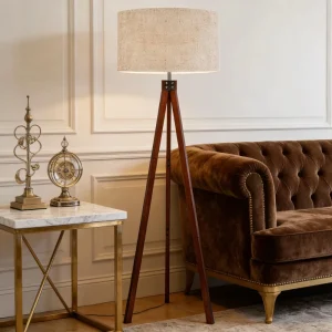 Solid Wood Floor Lamp Living Room Bedroom European Retro