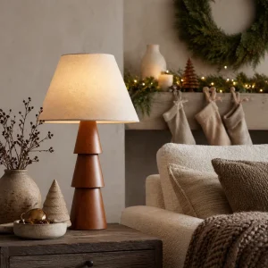Solid Wood Table Lamp Modern Minimalist Bedside Desk Light for Bedroom Hotel Decor