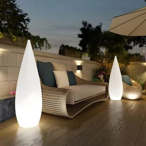 Solor Modern RGB LED Water Drop Light Multi Color Outdoor Waterproof Luminous Swimming Pool Floor Lamp