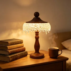 Southeast Asian Style Retro High End Small Desk Lamp with Water Droplet Decorative Design for Bedroom Living Room Night Light
