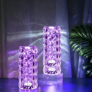 Spanish Crystal Lamp Romantic Rose Night Light Creative Bedside Decor Lamp Fashion Ambient Light for Home Ornament