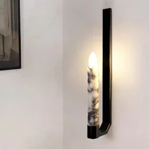 Spanish Iron Marble Vintage Incandescent Wall Lamp for Bedroom Villa Dining Room Living Room Lighting Fixtures