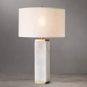 Spanish Marble Modern Luxury Table Lamp Sculptural Stone Bedside Light for Hotel Project Bedroom Interior Design Decor