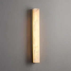 Spanish Marble Wall Lamp All Copper Strip Sconce Living Room TV Porch Staircase Snowflake Gypsum Alabaster Wall Lamp