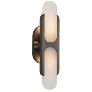 Spanish Natural Marble LED Wall Lamp Simple Style Stainless Steel Black Gold for Bedroom Bedside Living Room Staircase