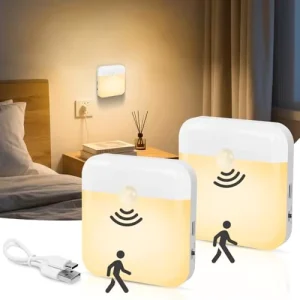 Square ABS Rechargeable Motion Sensor LED Cabinet Light, 500mAh, Warm White
