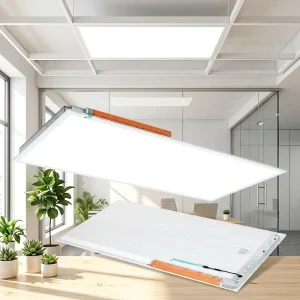 Square Emergency LED Panel Light 2×4 ft Dimmable Backlit Recessed Ceiling Light 5-Year Warranty for Hospital, School, or Office