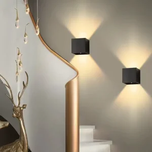 Square Motion Sensor Wall Light PIR Sensor Motion Activated LED Garden Lawn Corridor Wall Mounted ABS Modern Black