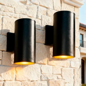 Square Outdoor Up/Down Lighting ETL DLC Listed Aluminum Waterproof Dimming 15W/12W LED Wall Light Villa Hotel Entrance Porch