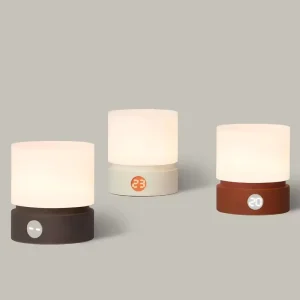 Square Rotating Timing LED Rechargeable Mini Night Lamp with Digital Display Battery Powered Desk Lamp & Bedside Light for Kids