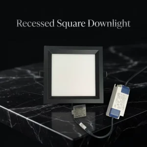 Square Ultra-Thin Recessed LED Downlight 12W 30W 40W DALI ZigBee CCT Tunable Black White