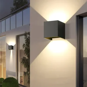 Square Waterproof IP65 Wall Lamps up and Down Led Wall Light Indoor Outdoor AC110V AC220V Aluminum Wall Lamps for Lighting