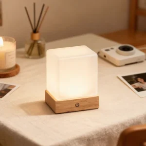 Square Wireless LED Table Lamp USB Charging Dimmable Desk Light for Household and Commercial Lighting