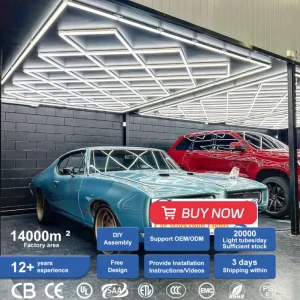 Square and Hexagonal LED Workshop and Exhibition Light for Garages and Car Shops