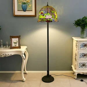 Stained Glass 18 Inch Style Floor Lamp Handmade for Living Room Dining Room Hotel Decoration Atmosphere Floor Lamp