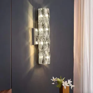 Stainless Steel Crystal Wall Light Chrome Gold Modern K9 Crystal Lamp for Wall Decor Interior Home Bath Luxury Crystal Wall Lamp
