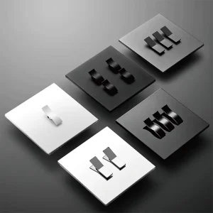 Stainless Steel Plated Metal Panel Wall Light Switch and Socket for Home and Hotel