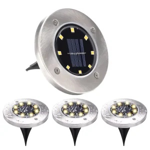 Stainless Steel Solar Ground Light IP44 Waterproof LED 360 Beam Angle Wireless Control Outdoor Garden Pathway Light