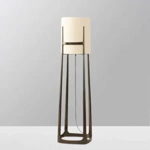 Standing Hotel LED Floor Lamp with Minimalist Luxury Modern Fabric Lampshade for Living Room Bedroom Bedside