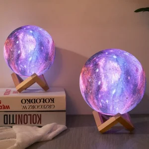 Star 3D LED Night Light with Touch & Remote Control Moon Light Mode USB Recharge Middle Size Bedroom Bedside Lighting