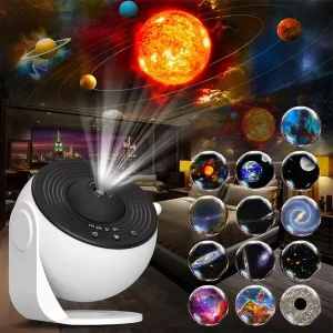 Star Galaxy Projector Night Light 13 1 Display Effect 360 Rotate Battery Warm White Children Kids Gift Bedroom Decor
