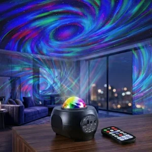 Star Projector Galaxy Light ABS Mini for Bedroom Remote Control Timer Night Light Kid Adult Aurora Light 7 Colors Changing YSH