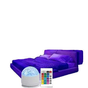 Starry Sky Aurora LED Projector Night Light with Remote Control, RGB 16 Colors and Water Ripple Projection