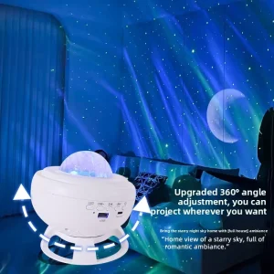 Starry Sky Ball Galaxy Projector Night Light with Bluetooth Music Speaker Rechargeable LED Lamp for Bedroom