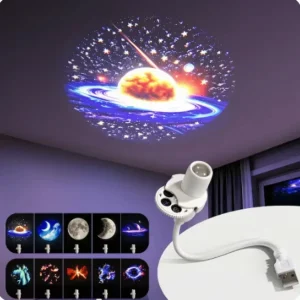 Starry Sky Projector Lamp USB Moon Projector Planetary Slides Rotatable Night Light for Bedroom Car
