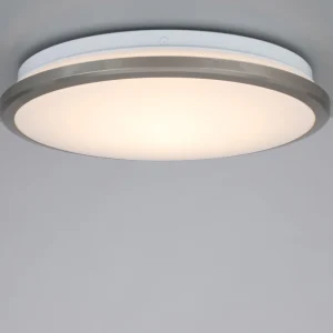 Steel LED Acrylic Flush Mount Ceiling Light 11 Inch 20W AC 3000K Warm White Round