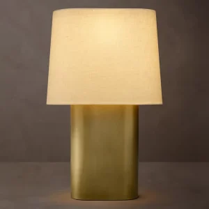 Steel Linen Table Lamp LED Dimmable Bedside Light Bedroom Living Room Home Decoration Minimalist Residential Lighting Solution