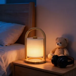 Stepless Dimming LED Night Light Rechargeable Rotary-Control Bedside Lamp