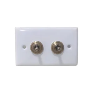 Stock Vintage Homestay Toggle Switch Ceramic White Household Hotel Panel Single Double Three Gang Wall Switch