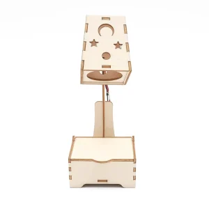 Students DIY Color Changing LED Lamp Model STEM Toy Wooden Desk Lamp Scientific Technology Experiment Kit