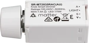 Sunricher Matter Rotary Knob AC Phase Cut Dimmer Over Thread IPV6 Neutral Free Australia Standard SR MT2835RAC(AU)