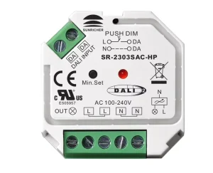 Sunricher SR 2303SAC HP The SR 2303SAC HP is an innovative AC phase cut dimmer with DALI and Push control interface