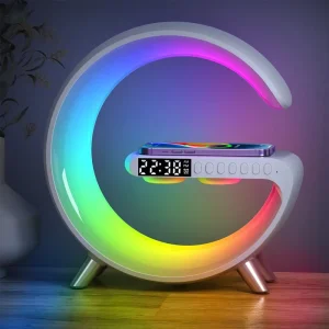 Sunrise Alarm Clock, Wireless Charger, LED Night Light, Wake-Up Desk Light, Bluetooth Speaker